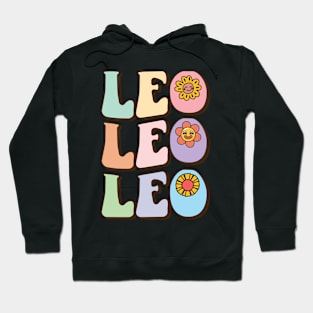 Retro Leo Zodiac Sign astrology July August Birthday Leo Hoodie